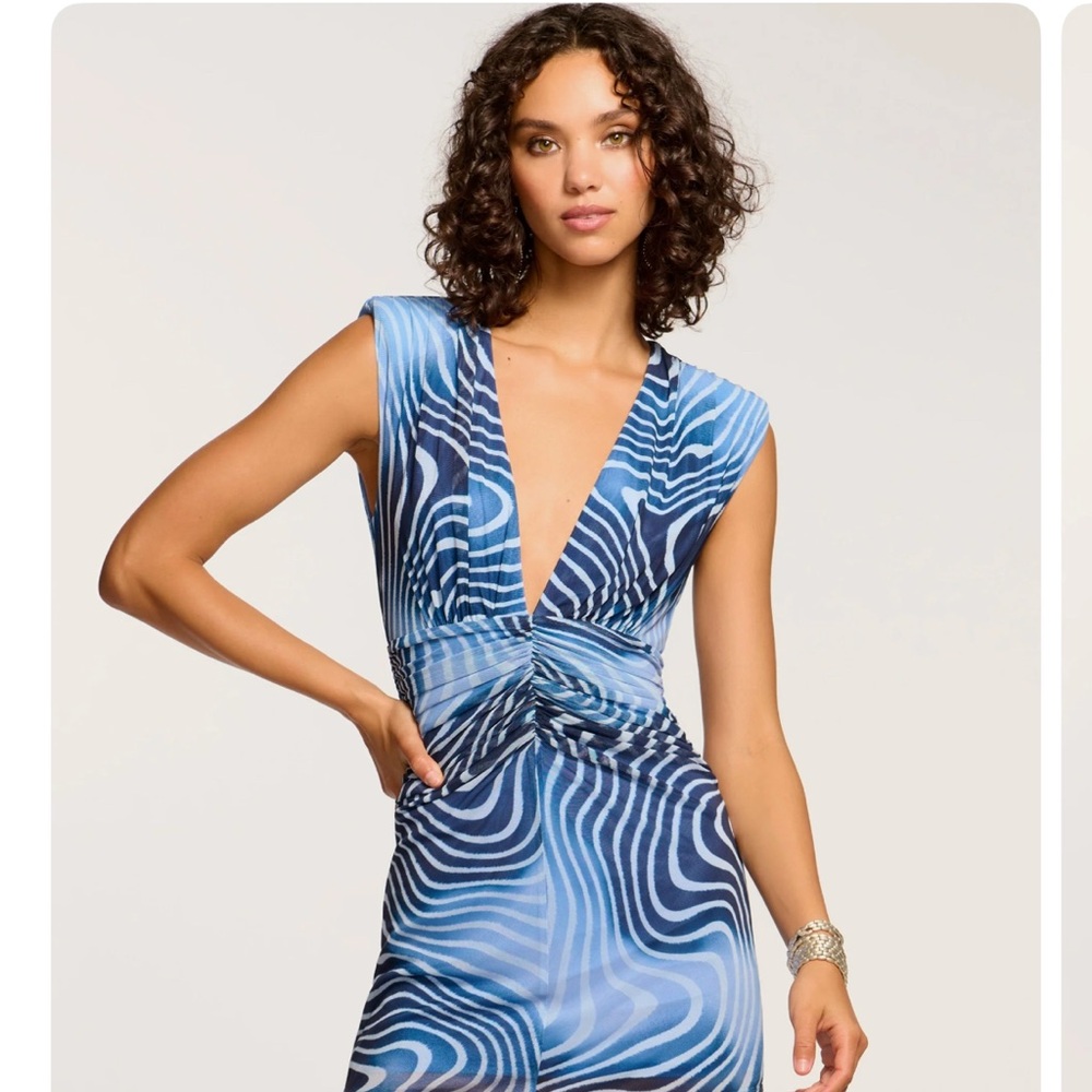 Ramy Brook Blue and White Mini Dress